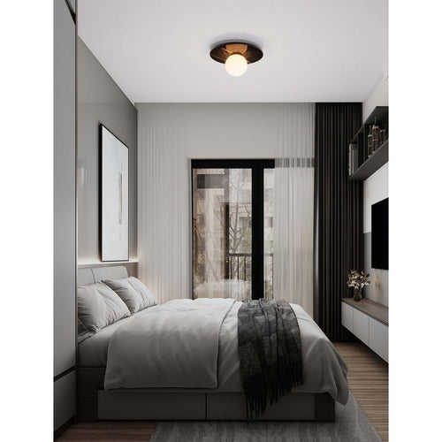 Nova Luce IDOR Bolvormige plafondlamp opaal, zwart, LED G9 1x5W