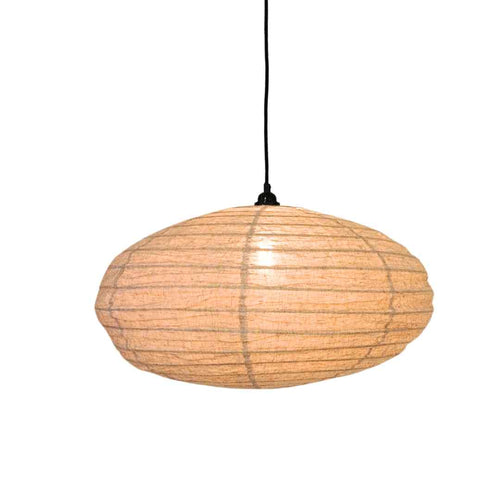 NOA MAY Hanglamp Ellips - taupe - linnen - XL - Ø 60 cm / H 30 cm