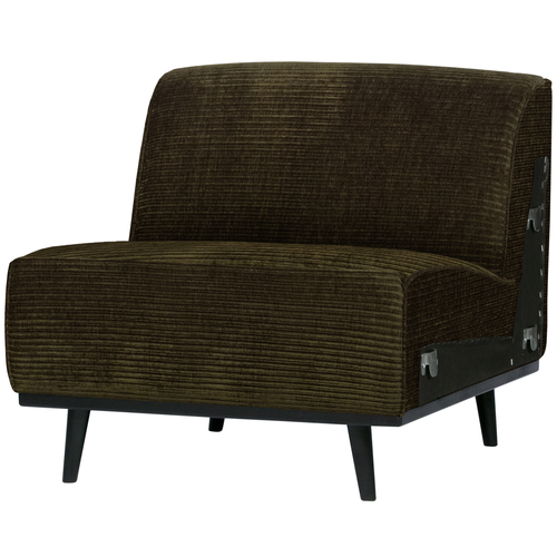 WOOOD 1-zits element Statement- Ribstof - Warm Groen - 77x79x93 - vtwonen shop