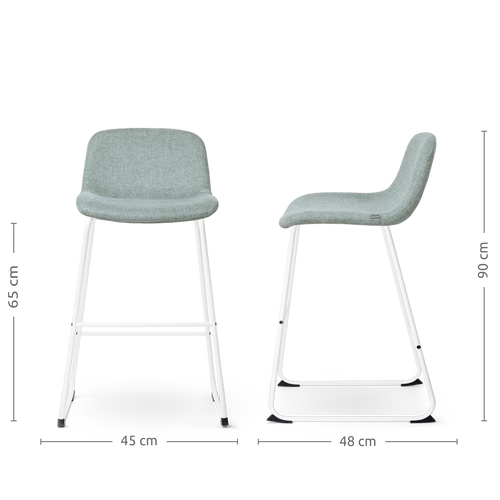 Nolon Nino-Mats Barkrukken Set van 2 - Zacht groen - Wit - 65 cm - vtwonen shop