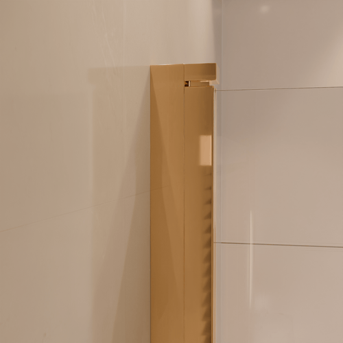 LOMAZOO badwand Caracas - 2 delig - draaibaar - anti kalk nano coating - helder glas - goud - 120 x 140 cm