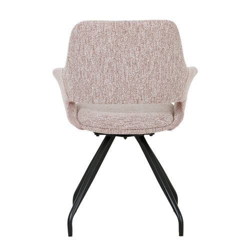 Livingfurn eetkamerstoel Capp - roze - set van 2 - 61x61x88