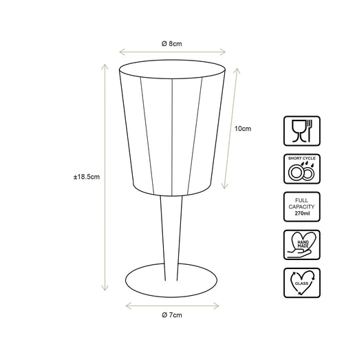 vtwonen - Wijnglazen - Groen - Glas - Set van 4