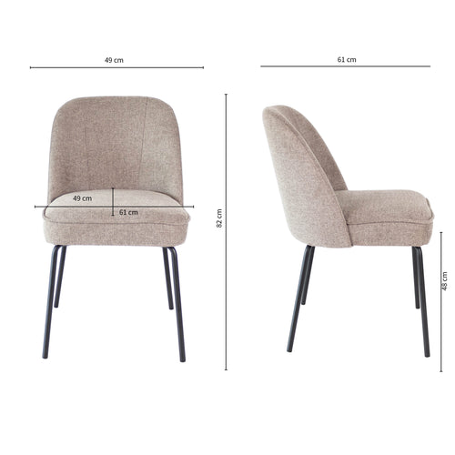 Kick eetkamerstoel Britt - Taupe - vtwonen shop