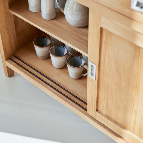 Tikamoon Massief teakhouten dressoir 180 cm - Naturel - vtwonen shop