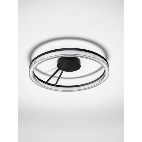 Nova Luce LONELA Geïntegreerde LED-plafondlamp, halfverzonken, zandkleurig zwart, Triac dimbaar, 28W, 1680lm, 3000K