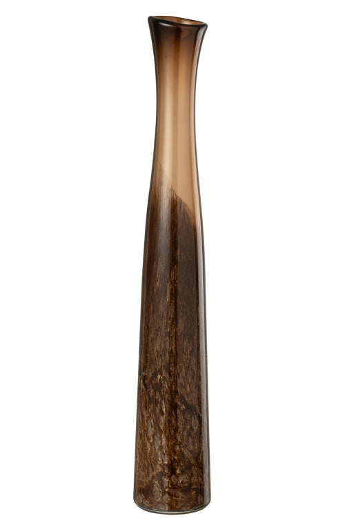 J-Line vaas Cilinder - glas - bruin - large - 60 cm hoog