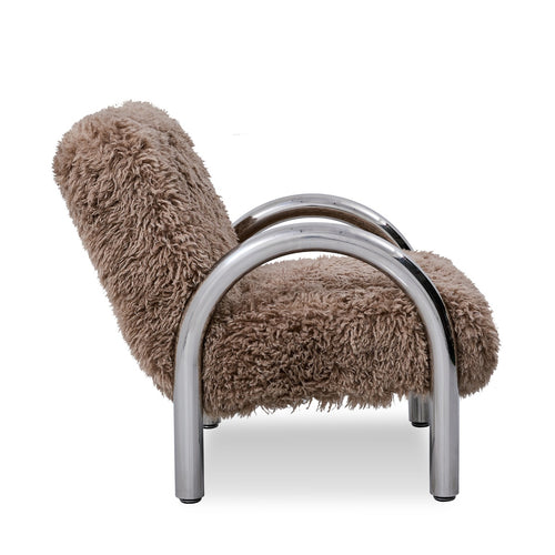 DÉJA Living Fauteuil Mandal - Taupe/Chrome - 72x91x82cm - vtwonen shop