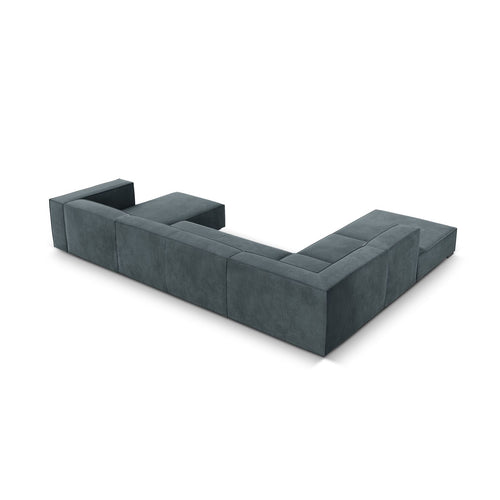 Cosmopolitan Design - Panoramische hoekbank links Turin 6-zits, structurele stof blauw grijs - 270x365x68cm
