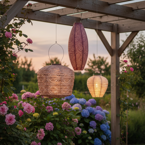 Lumiz Tuinlamp op zonne energie - Solar Lampion - Madeira Set - 3 stuks