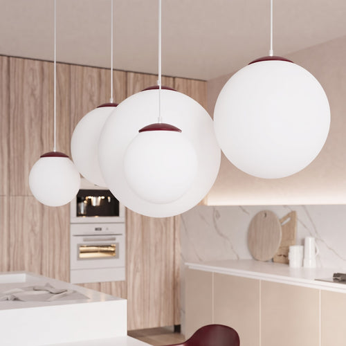Sollux Lighting Hanglamp UGO 40 bordeaux - 40x40x130cm