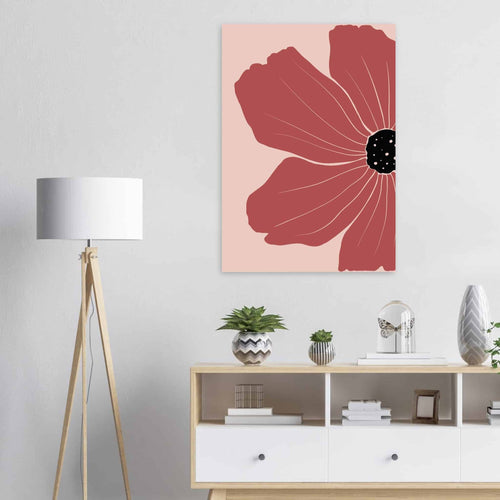 Artfulprints Poster met Lijst Boho – Red poppy   - 70x100 cm - Rood