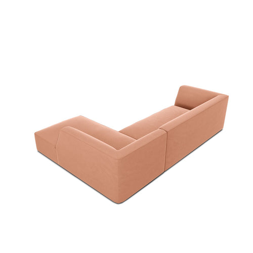 Cosmopolitan Design - Modulaire hoekbank rechts Siena 4-zits, flueel roze - 180x273x69cm