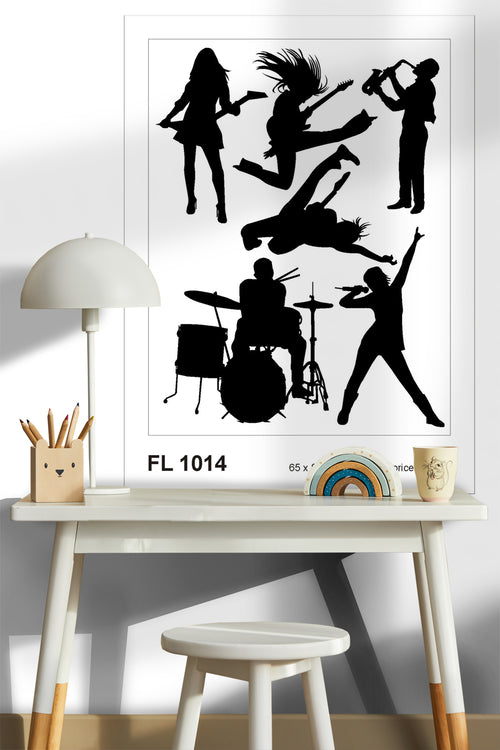 Sanders & Sanders muursticker rock and roll zwart - 85 x 65 cm - 600297