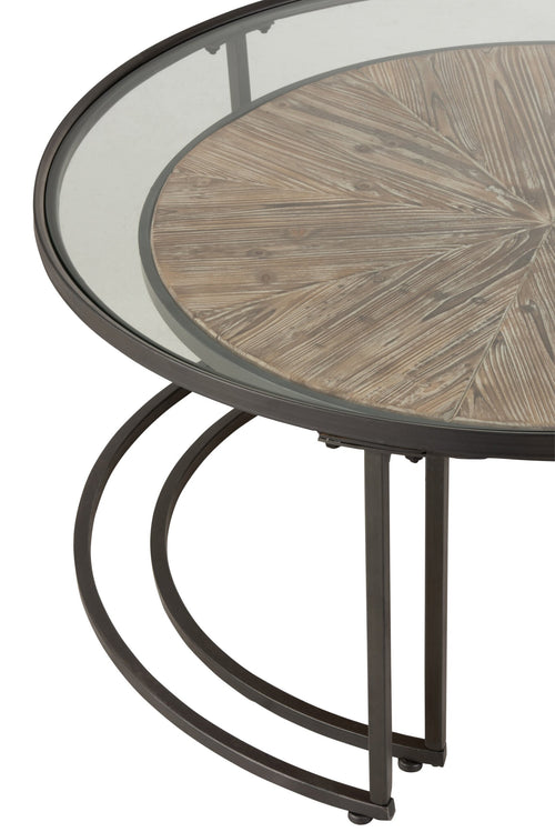 J-Line salontafel Rond - metaal - zwart - 2 stuks