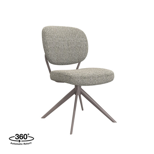 LABEL51 Eetkamerstoel Geneva - Grijs/Brons - Draaibaar - Set van 2 - vtwonen shop