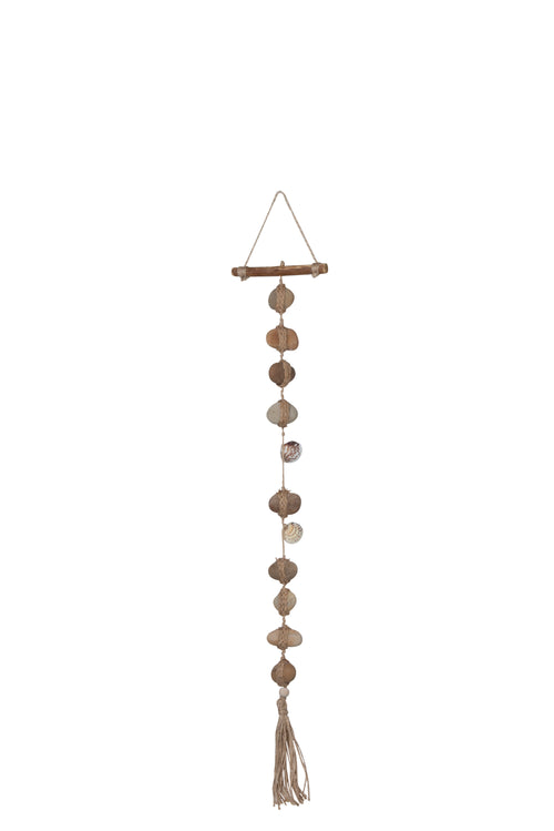 J-Line hanger Stenen Touw - riet - naturel - 3 stuks