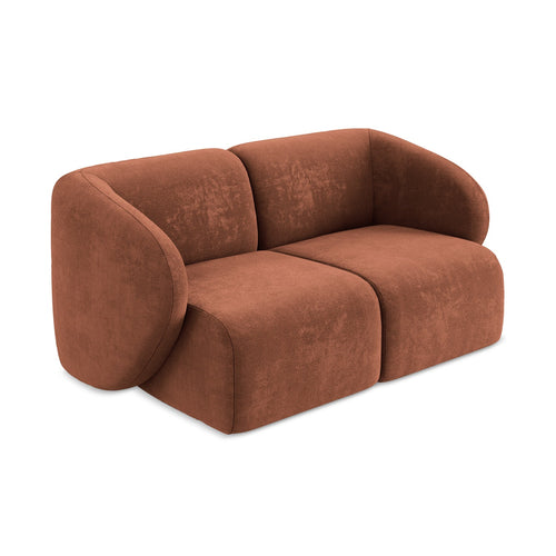 LaMiaSofa Tweezits modulaire bank Cervo - chenille stof - terracotta - 174x94x75
