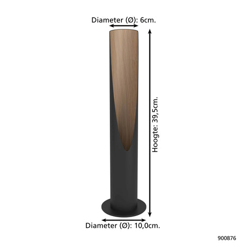 EGLO tafellamp Barbotto - gu10 - 39,5 cm - zwart/bruin - staal - vtwonen shop