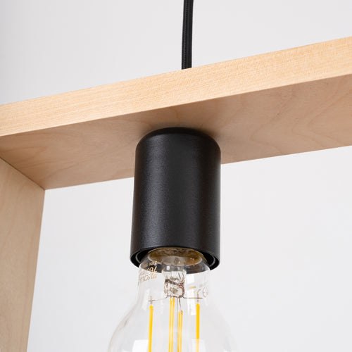 Sollux Lighting Hanglamp ARIES natuurlijk hout - 24x8x133cm