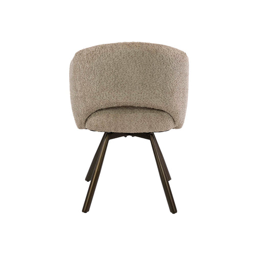 Giga Living Eetkamerstoel Salon - Zand/Bruin Bouclé - Set van 2