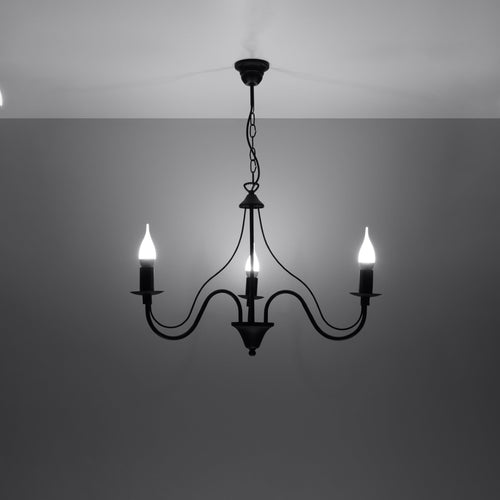 Sollux Lighting Kroonluchter MINERWA 3 zwart - 60x60x80cm