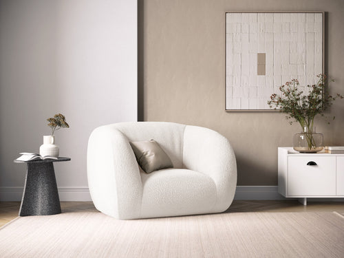 Cosmopolitan Design Fauteuil Essen boucle, wit - 95x130x86cm