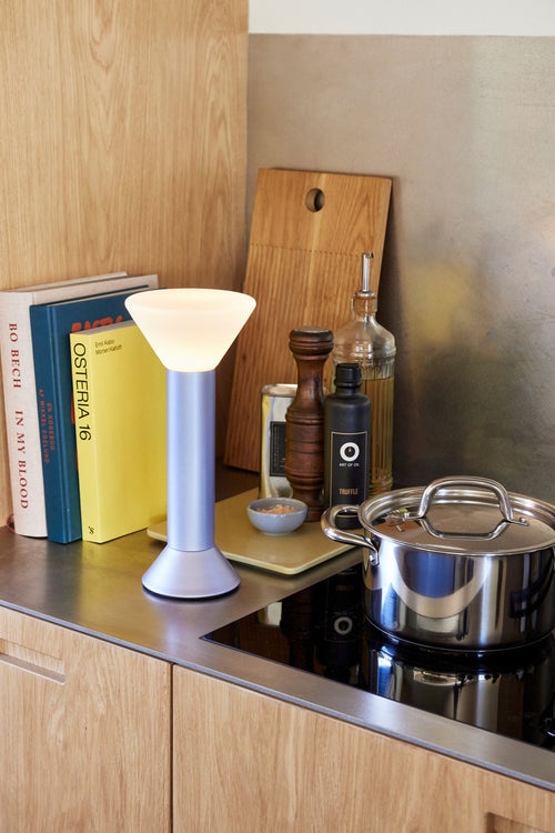 Hübsch draagbare lamp Flash - glas/ijzer - ø14xh30cm, led, 3w - vtwonen shop