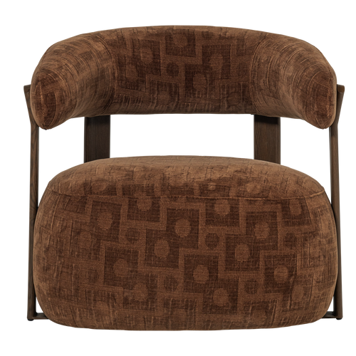 WOOOD fauteuil Foon - Structuurstof - Bruin - 78x82x73