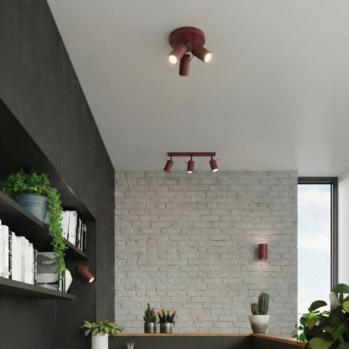Sollux Lighting Plafondlamp RING 3P bordeaux - 25,7x25,7x14,5cm