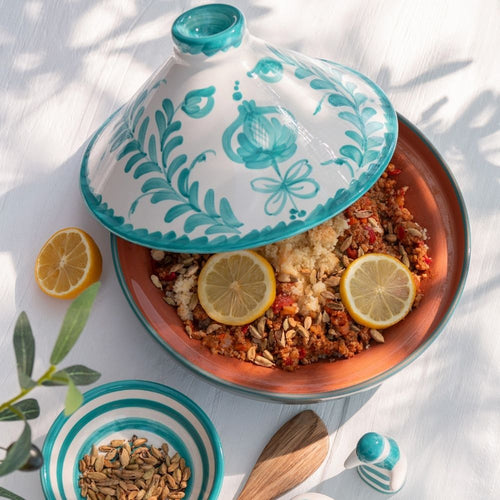 J-Line tajine Granada - keramiek - wit/aqua - vtwonen shop