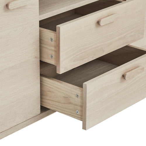 Furnhouse 4-deurs dressoir Porto - Witte olie - MDF, Eikenfineer - 42x212x79