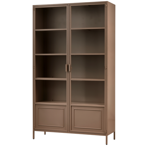 WOOOD vitrinekast Ronja - Metaal - Military Brown - 189x110x43 - vtwonen shop