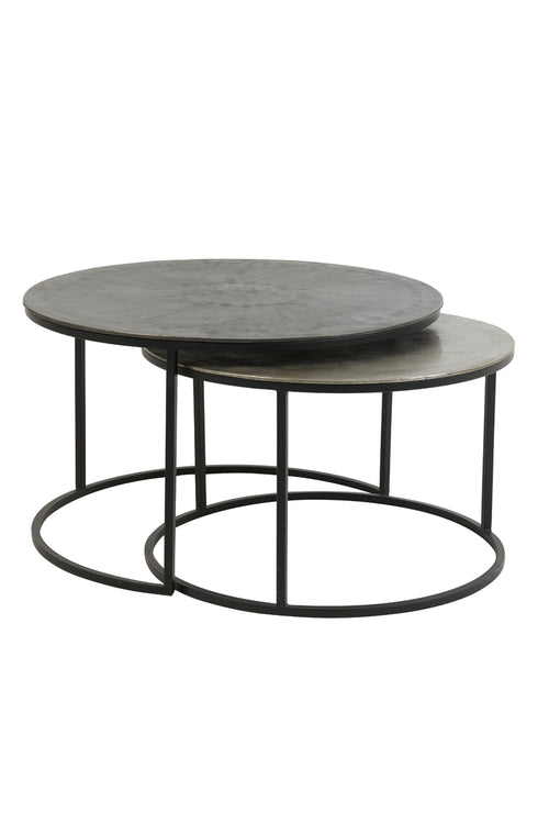 Light & Living salontafel TALCA - Ø75x45cm - zilver - Set van 2 - vtwonen shop