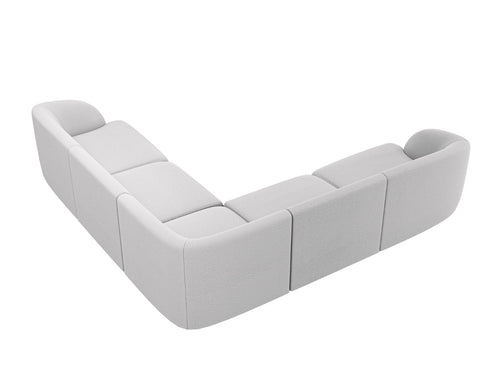 Micadoni Symmetrische hoekbank Miley 5-zits, boucle lichtgrijs - 255x255x70cm
