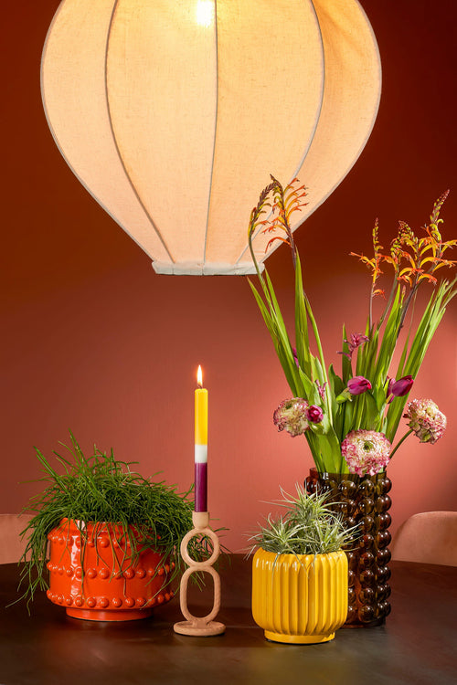 Mica Decorations Boaz Bloempot - H19 x Ø22 cm - Keramiek - Oranje