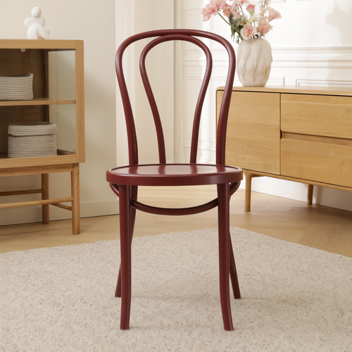 Fameg Vienna Thonet No.18 Houten Bistrostoel Burgundy - vtwonen shop