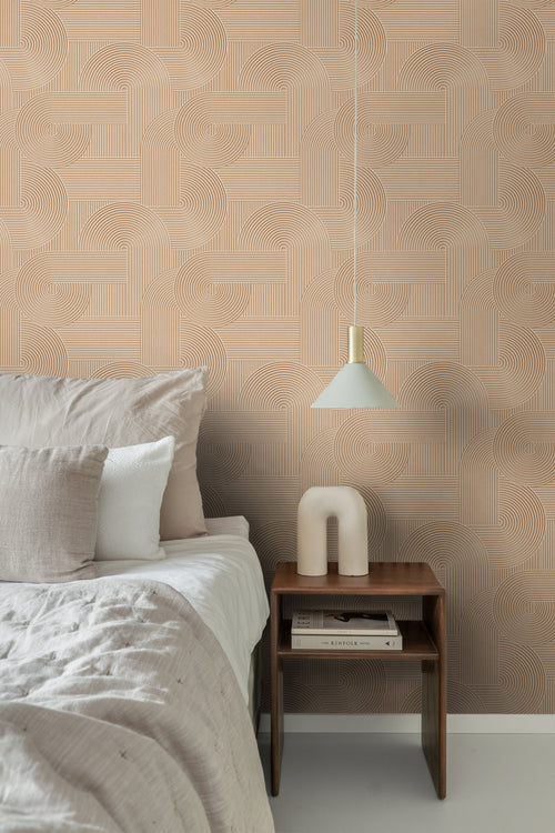 Origin Wallcoverings behang grafisch 3D motief licht terracotta - 53 cm x 10.05 m - 348016 - vtwonen shop