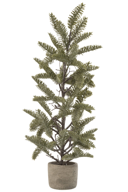 J-Line dennentak In Pot Glitter - kunststof - groen - large - 73 cm hoog - vtwonen shop