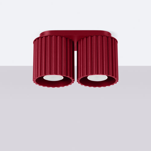 Sollux Lighting Plafondlamp AURA 2 bordeaux GU10 - 21x10x12cm