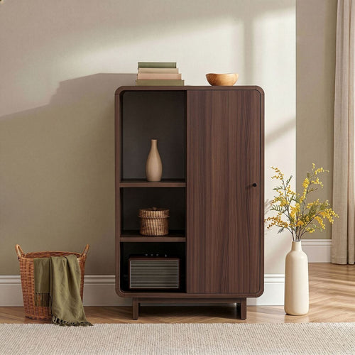 Calicosy - Hoog buffet CELENA - Donker hout 70x34x110 cm