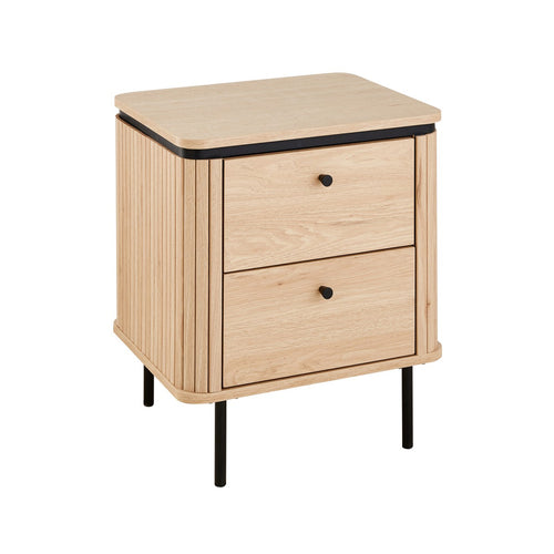 Calicosy - MALAGA Nachtkastje 2 lades - Licht hout - 40x48x55 cm