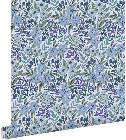 ESTAhome behang bloemen blauw - 50 x 900 cm - 131447 - vtwonen shop