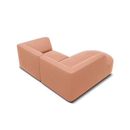Cosmopolitan Design - Modulaire hoekbank links Siena 3-zits, flueel roze - 180x186x69cm
