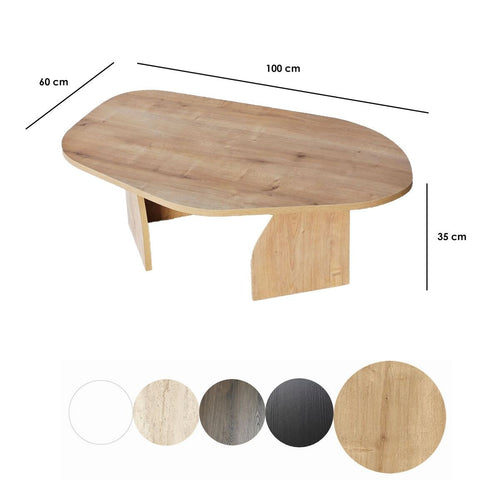 Calicosy - ROCK Salontafel met brede poten - Steen - 60x100x35 cm
