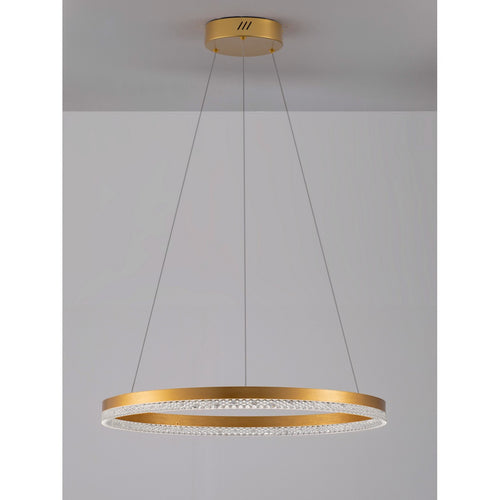 Nova Luce ADRIA Geïntegreerde LED-hanglamp in messing goud met Triac-technologie, dimbaar, 32W, 1920lm, 3000K