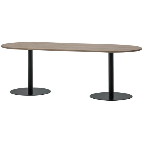 WOOOD eettafel ovaal vingerlas Tablo - Eiken - Pebble Grey - 220x90 - vtwonen shop