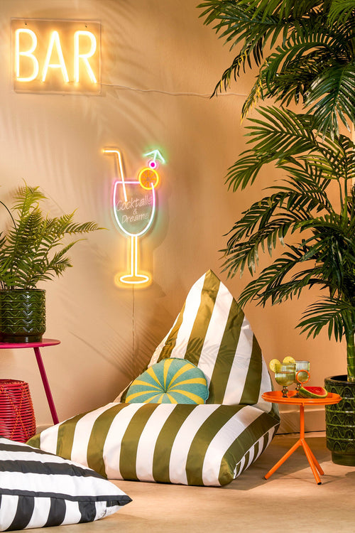 In The Mood Collection Rissy Zitzak - L140 x B95 x H95 cm - Groen, Wit - vtwonen shop