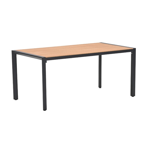 Felini tafel - 160x84 cm - carbon black - light teaklook