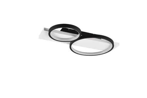 Trio Leuchten plafondlamp Medera - 2 lichts - 54  x 8   cm - zwart wit - vtwonen shop